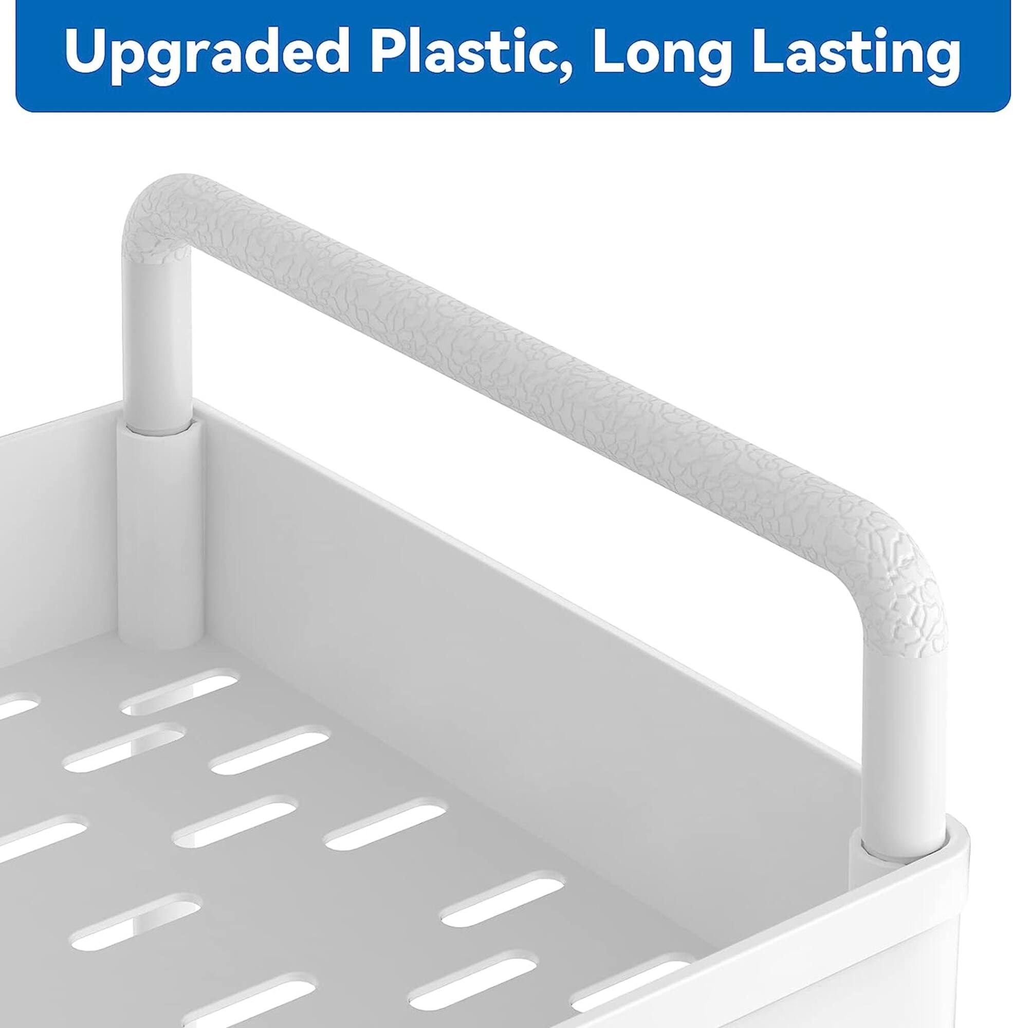 White 3-Tier Storage Kitchen Shelving Unit Rolling Rack Cart